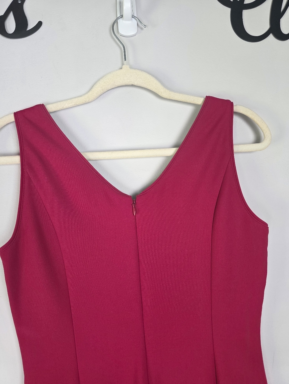 WHBM Dark Pink Sleeveless Stretch Career Church Dress Size 2 NWT - Picture 7 of 11